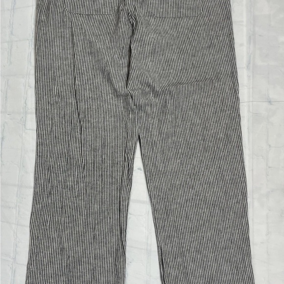 Talbots Gray and White Pinstripe Trousers pants women’s size m chambray linen - Picture 13 of 16